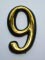 Цифра дверного номера  "9"  золото самоклеющ h=5 см.(3000/150)